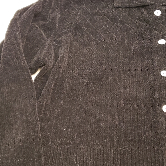 Image Black Thick Ribbed Knit Cardigan - Picture 6 of 16